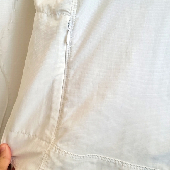 REI White Hiking UPF Short Sleeve Button Shirt - Picture 3 of 8